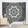 Tapeçaria boêmia tapeçaria mandala indiana boho hippie cinza tapeçaria psicodélica para sala de estar quarto dormitório decoração da sua casa