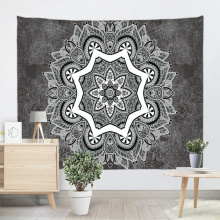 Boheemse tapijt muur opknoping Mandala Indische Boho Hippie grijze wandtapijt psychedelische voor woonkamer slaapkamer slaapzaal Home Decor