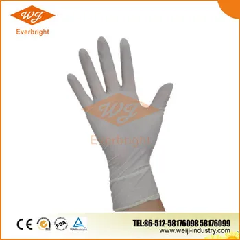 Non Sterile Powdered Latex Medical gloves , Malaysia manufactured