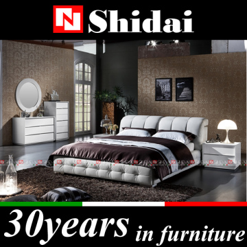 Modern adjustable bed, modern white PU bed with adjustable back, hot sale american style bed B907
