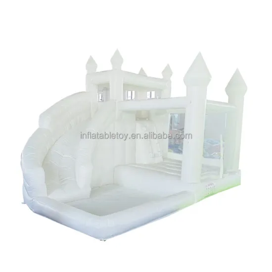 Large White Bounce House with Slide and Ball Pit: Kids Inflatable Bouncy Castle