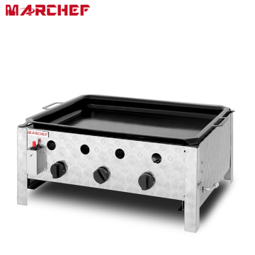 Comercial de 3 quemadores de acero inoxidable Countor de acero inoxidable Grill para filete y barbacoa