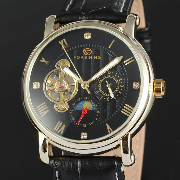Stainless steel caseback automatic watches for male