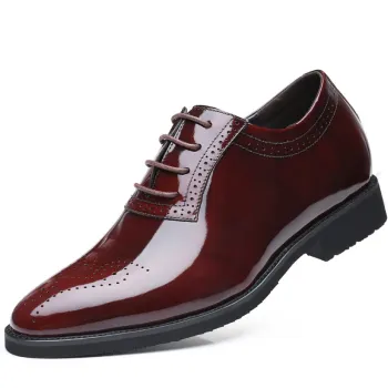 Men's patent leather shoes height increasing 7 cm
