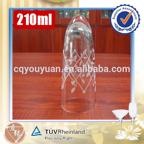 Modern design glass part 210ml fancy stemless glass champagne flutes