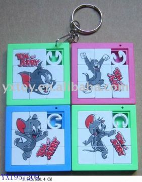 Hot sale PS silding puzzle with ketchain for gift EN71