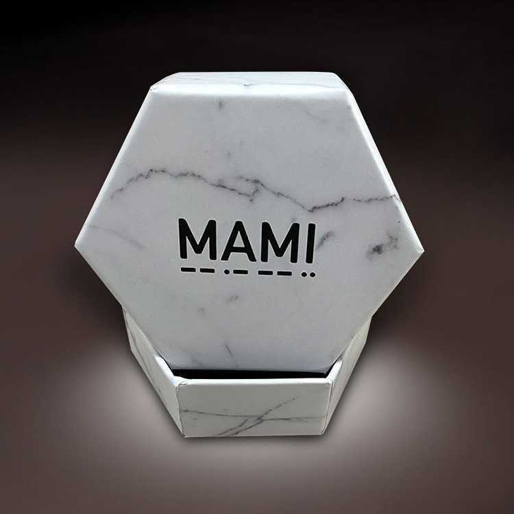 Hexagon Custom Logo Marble Jewelery Hife Box