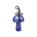 Lapis Lazuli Mushroom Wizard Cap Pendant for Making Jewlery 15X20mm Stone Halloween Charms