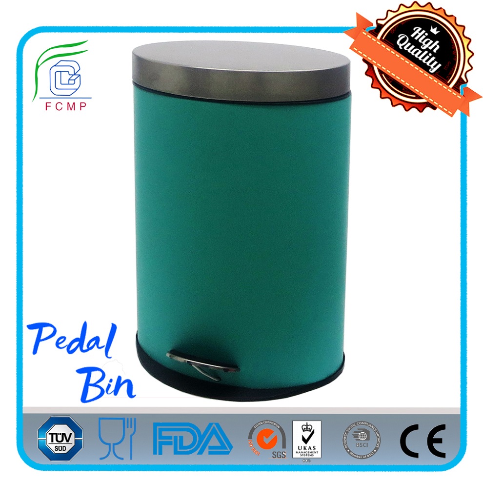 Oval Shape Design Powder Coating Foot Pedal Bin