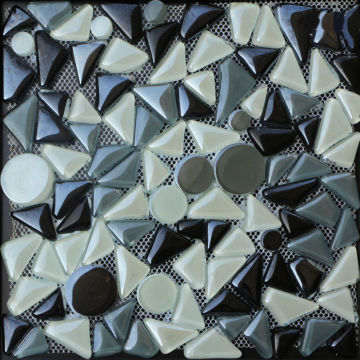 Round Back Splash Crystal Glass Mosaic DGS042