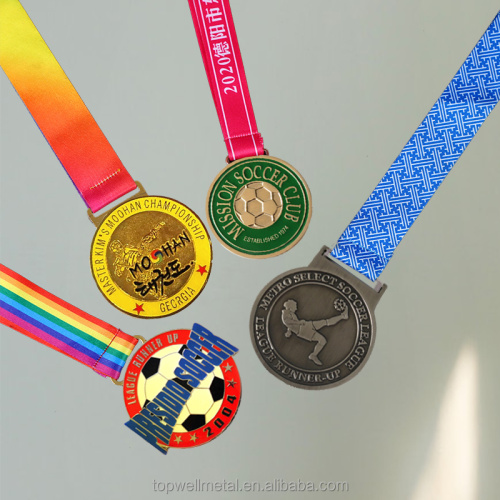 Medalhas de metal de futebol esportivo