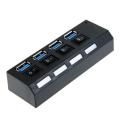 USB Hub 4 Port USB 2.0 Hub Splitter High Speed With ON/OFF Switch Power Adapter Hubs Expander PC Computer Accessories