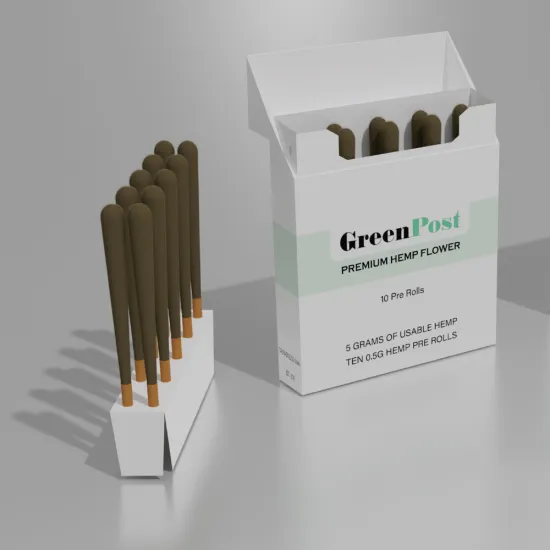 Hot-sale custom biodegradable cardboard hemp pre roll boxes