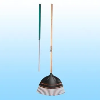 PP Leaf Rake Head with Exchangeable Tines with Wood/Aluminium Handle