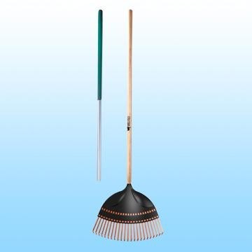 PP Leaf Rake Head with Exchangeable Tines with Wood/Aluminium Handle