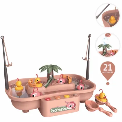 Kids Fishing Toys Electric Water Cycle Music Light Baby Bath Toys Child Game Play Fish Outdoor Toys Fishing Games For Children