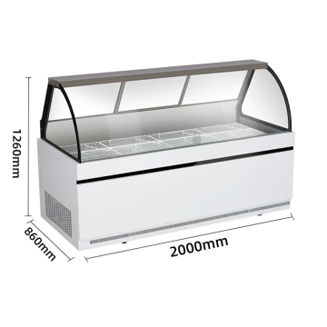 Single-Temperature Island Freezer Supermarket Showcase Fridge