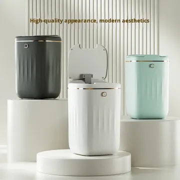 Smart Plastic Trash Can with Sensor for Bedroom Use