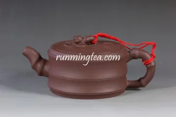 Bian Zhu Hu Bamboo Shape Yixing Purple Clay Teapot