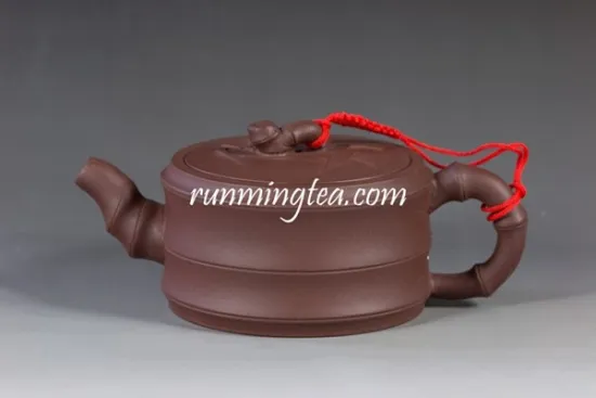 Bian Zhu Hu Bamboo Shape Yixing Purple Clay Teapot