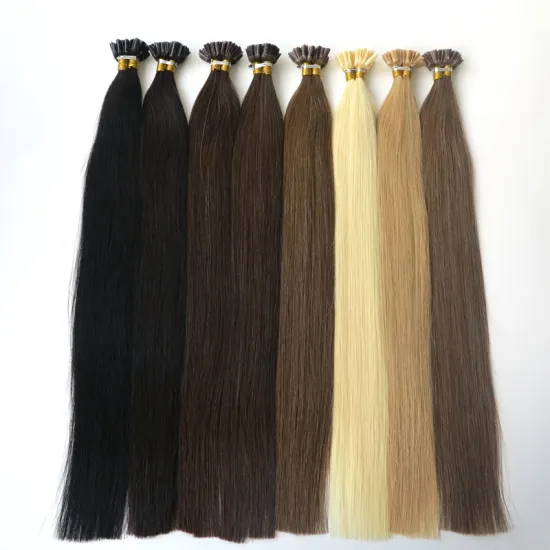 Wholesale price 1g/0.8g/0.5g per strand russian hair extensions 100% human flat tip pre-bonded flat tip hair extension