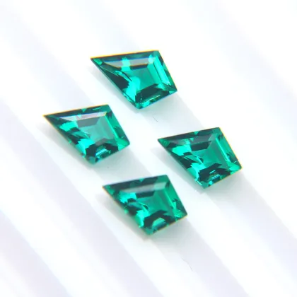 Semi Precious Stone Synthetic Emerald Kite Shaped Emerald