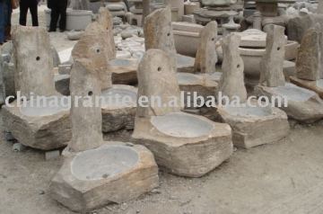 garden washing facility with natural surface