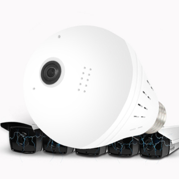 Telecamera IP Cctv Wifi Panoramica a 360 gradi Home Security Video Two Way Audio Wireless Remote Control Bulb Camera con illuminazione a led