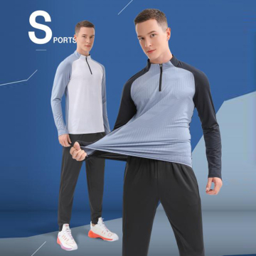 Men Outdoor Sports Half Zipper Tight Workout Clothes