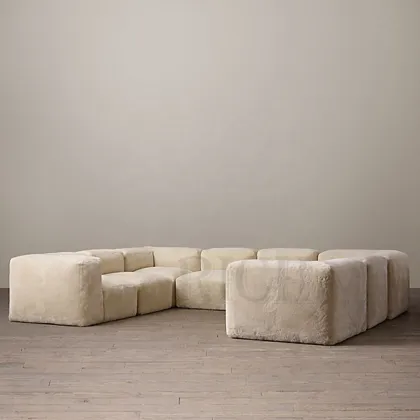 European Luxury Modular U-Shaped Sectional Sofa for Contemporary Living Rooms
