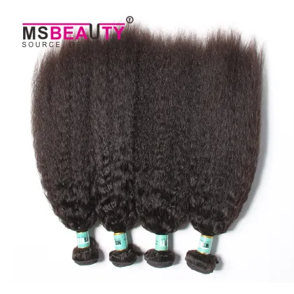 Msbeauty Wholesale Unprocessed Virgin Human Hair Weaves Kinky Straight Brazilian Human Hair Extensions Bundles