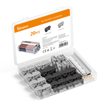 2024 Sonoff 20pics Din Rail Mini pudełko Szybkie złącza terminalu okablowania