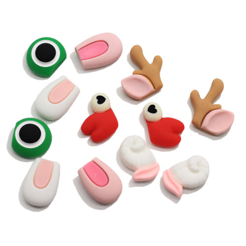 50Pairs Kawaii Cartoon Ear Resin Cabochon Fit Phone Case Decoration DIY Scrapbooking Hair Bows Center Jewelry Accessories