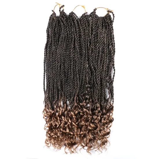 Factory 30 Roots Curly End Senegalese Twist Crochet Hair 18 Inch Wavy End Senegalese Braiding Hair Extension For Women