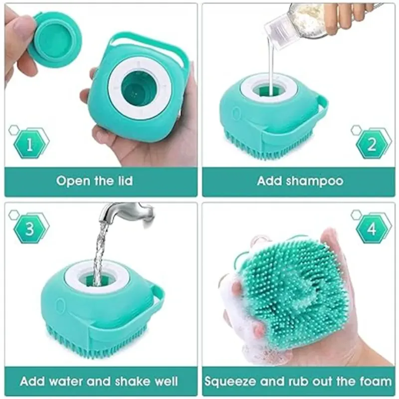 Pet Bath Massage Brush for Dogs and Cats