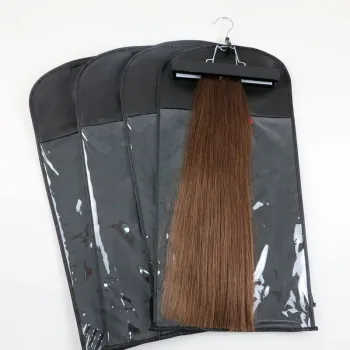 Custom Hair Extensions Packaging Bag  Non Woven Dustproof Clip Hair Extensions Packing Bag