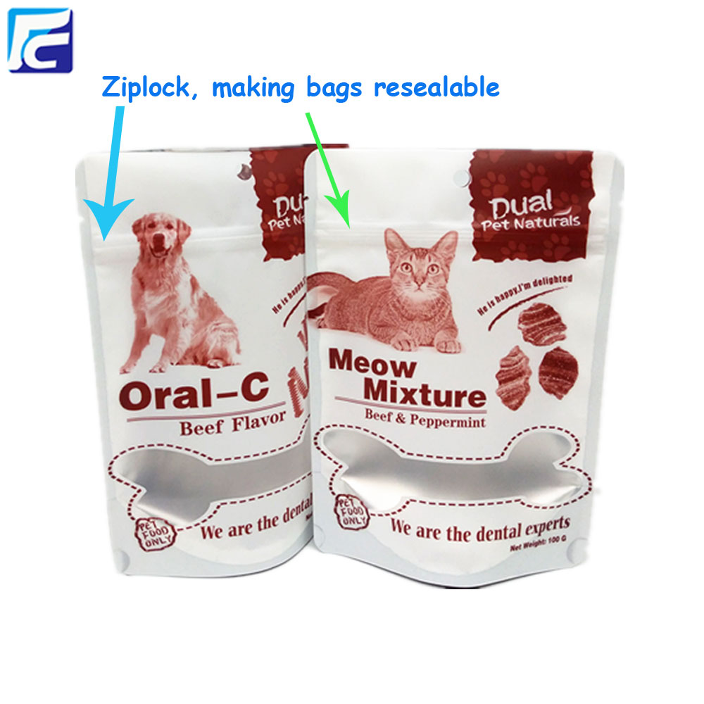 Saco plástico do alimento de gato do selo térmico feito sob encomenda ziplock