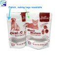 Sacchetto di plastica per alimenti per gatti con sigillo termico a chiusura lampo personalizzato