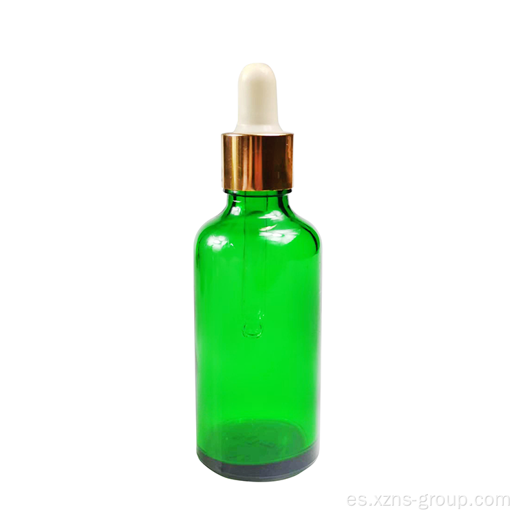 Botella verde de 50 ml con gotero para aceites esenciales