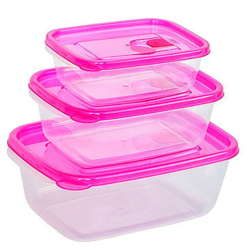 Household storage containers, high quality, with transparent PP, set of 3