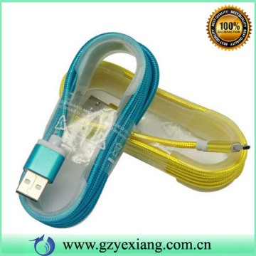 Yexiang wholesale high nylon charging data micro usb cable