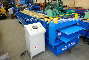HC12-6-1000 full automatic corrugated roof panel double deck cold roll forming machine for Iran