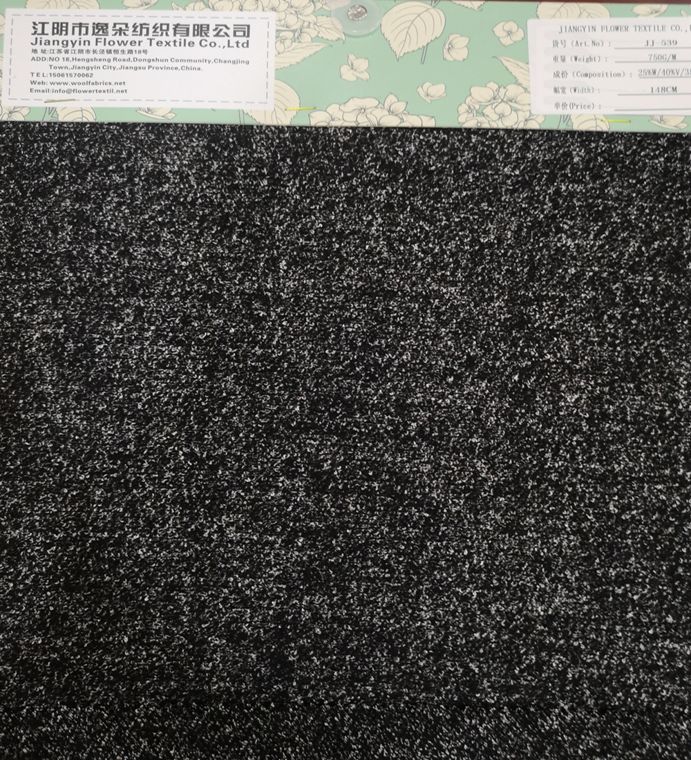 Knitted wool viscose blend fabric for melange colours