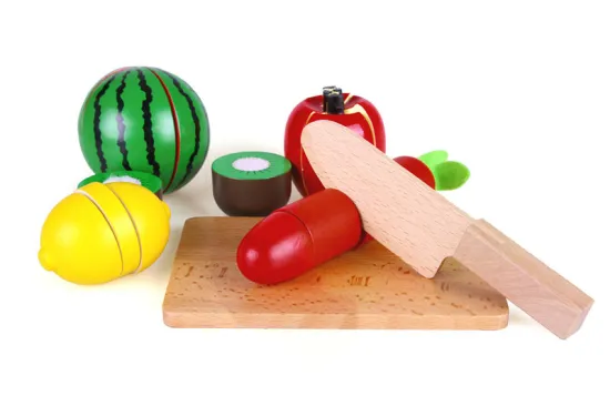 New Kids Wooden Cutting Fruits Vegetable Role play