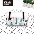 Custom Travel time PU leather handbag cosmetic bag pencil case&bag multifunctional bag