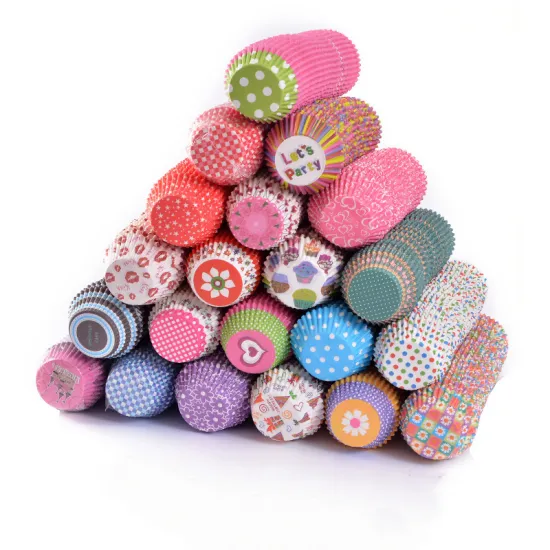 Wholesale Parchment Striped Wave Cupcake Liners: Flared Paper Baking Wrappers
