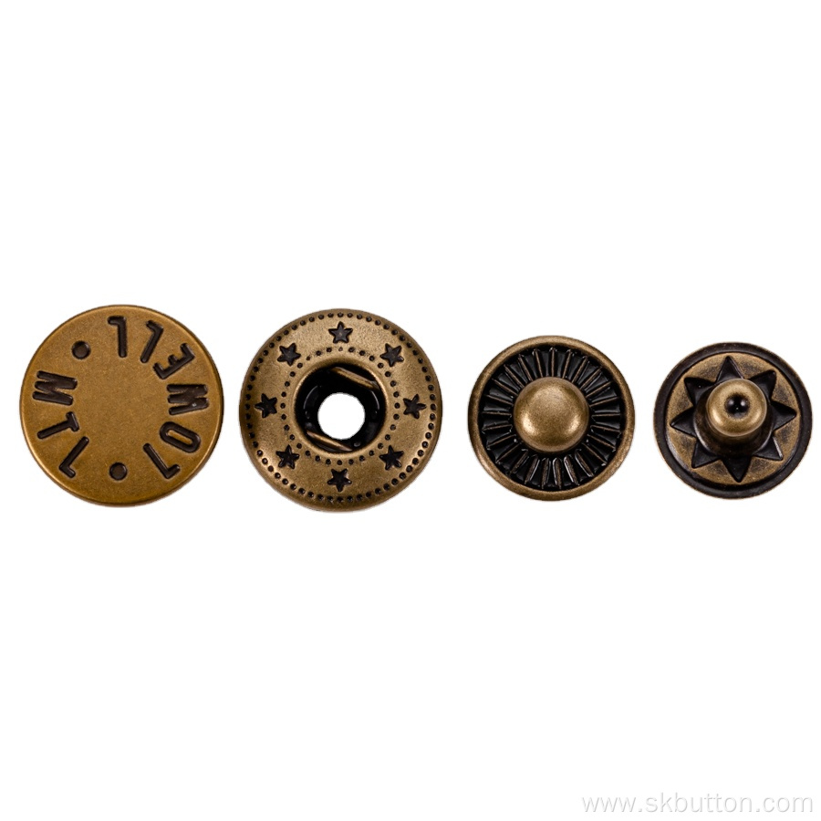 4pcs metal press snap button