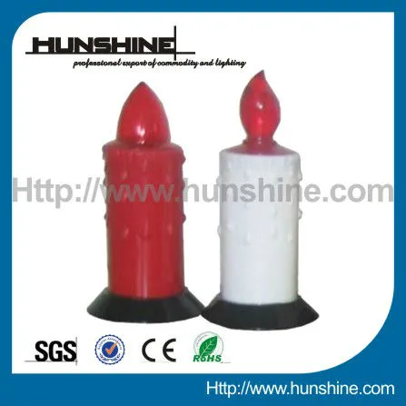white red flickering solar led grave light with led candle