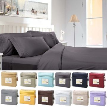 1800TC 95gsm Microfiber Sheet Set With Embroidery