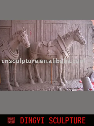 Copper horse sculpture